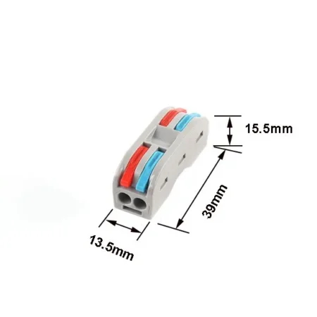 WAGO PCT-222M Wire Connector 2 In 2 Out – Compact Spring Lever Cable Connector 