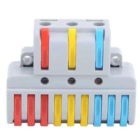 WAGO LT-933 Panel-Mount Wire Connector 3 In 9 Out – Spring Lever Distribution Connector 