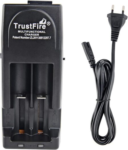 TrustFire TR-001 Charger, Dual-Slot Smart Li-ion Charger (EU 220V Cable Included)