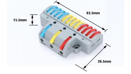 WAGO LT3-12 Panel-Mount Wire Connector 3 In 12 Out – Spring Lever Distribution Connector 