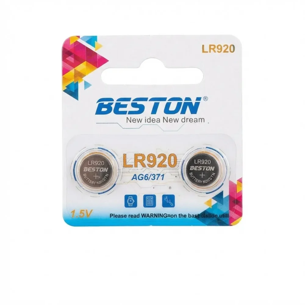 Beston LR920 (AG6/371) 1.5V Alkaline Button Cell — Pack of 2