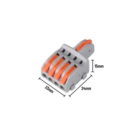 WAGO F14 Wire Connector 1 In 4 Out – Compact Spring Lever Distribution Connector