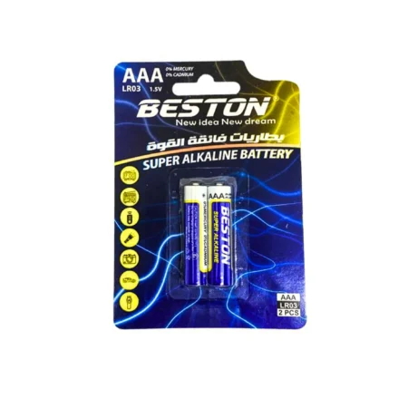 Beston AAA LR03 1.5V Super Alkaline Battery — Carded 2‑Pack