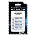 Beston BST-C807 Fast Battery Charger (Type-C/Micro-USB) + 4×AA 2700mAh Ni-MH