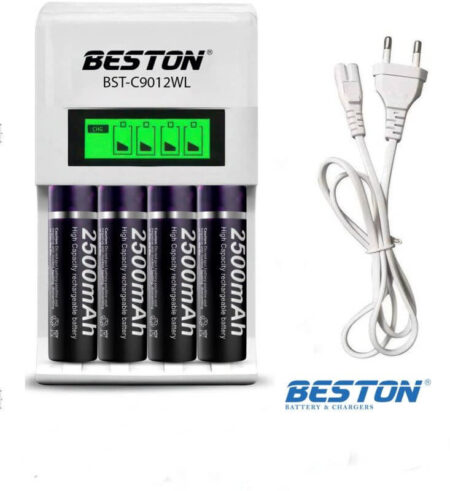 Beston C9012WL Charger with LCD + 4×AA 2500mAh