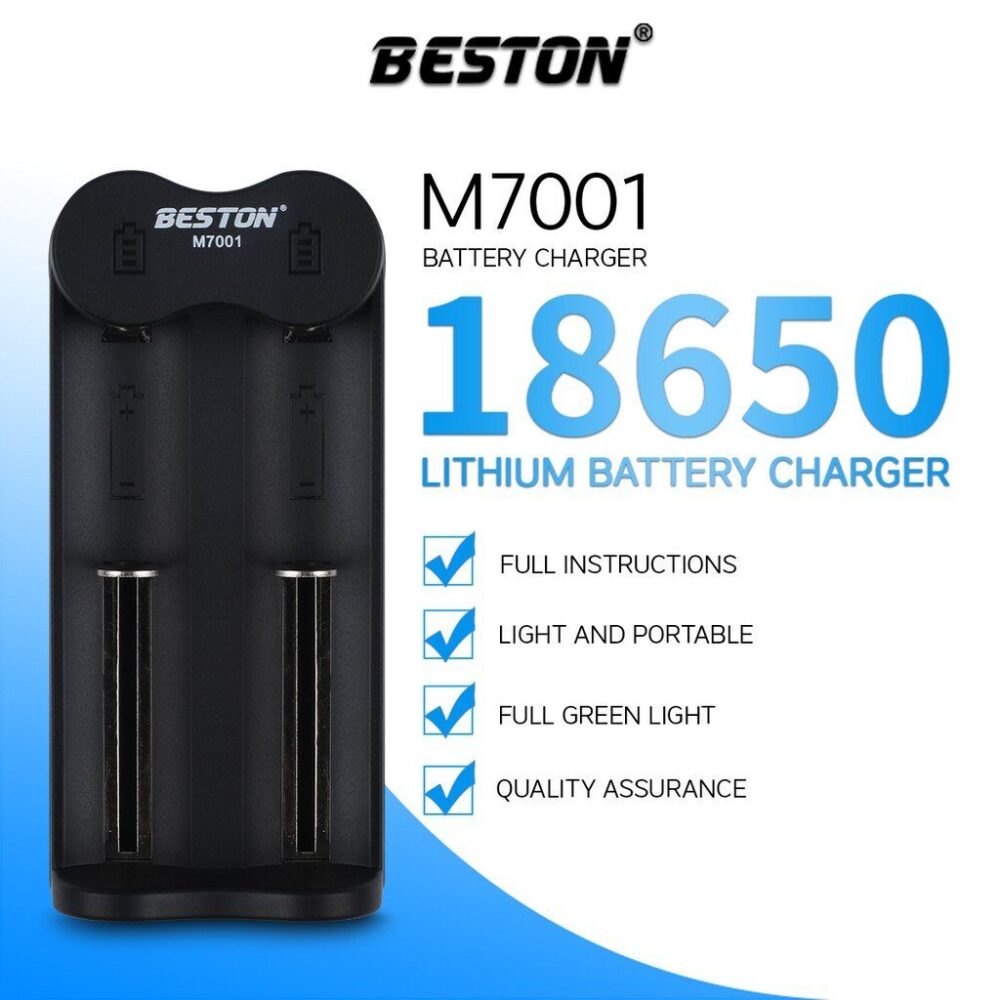 Beston M7001 Dual-Slot 18650 Li-ion Battery Charger (USB 5V)