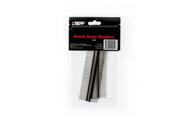 OSEPP LS-00005 Male 40p 20mm on 2.54mm .100" Break Away Headers - Long (4 pack)