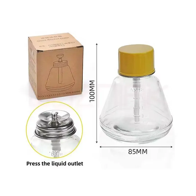 TE-18 Glass Storage Container, 180 ml (Press-to-Dispense Top) 1