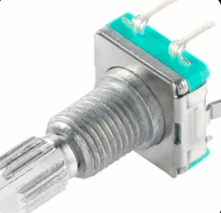 EC11 Rotary Encoder Threaded Shaft, 15.5 mm, 5-Pin, Detented without nut