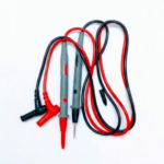M&R SW-727 Stainless-Steel Probe Tip Set (0.2 mm) — 1 Meter Silicone Leads for Multimeters