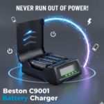 Beston C9001 LCD Battery Charger for AA/AAA (USB-Powered) + Cable