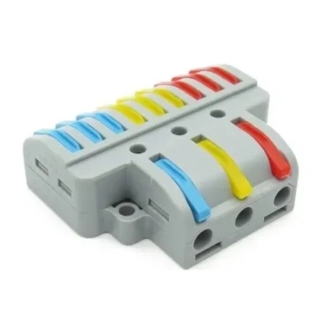 WAGO LT-933 Panel-Mount Wire Connector 3 In 9 Out – Spring Lever Distribution Connector 