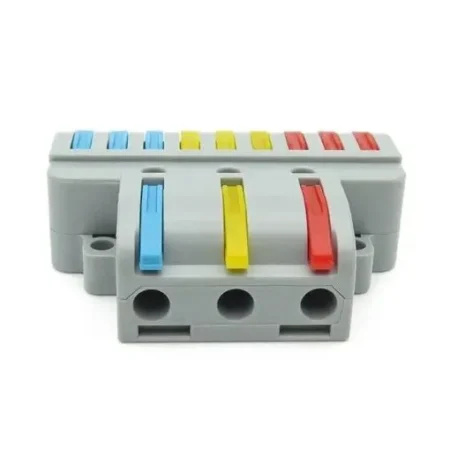 WAGO LT-933 Panel-Mount Wire Connector 3 In 9 Out – Spring Lever Distribution Connector 