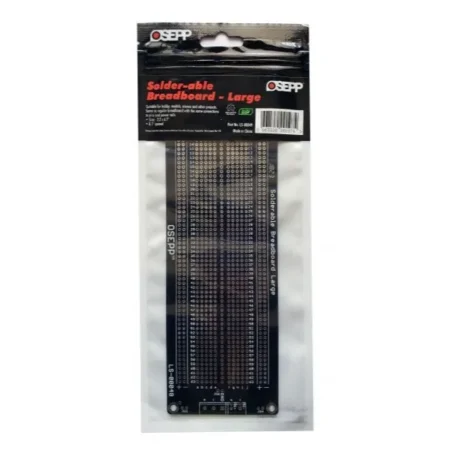 OSEPP LS-00049 Solder-able Breadboard PCB Black - Large PCB Proto Board