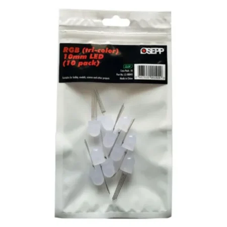 OSEPP LS-00043 (tri-color) RGB 10mm LED Pack of 10