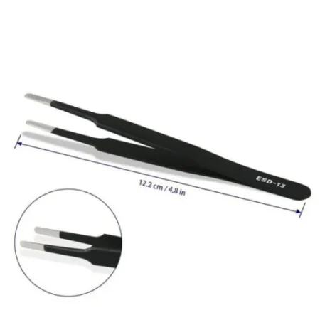 Anti-Static ESD Tweezers Set (6 PCS) – Precision Stainless Steel Tweezers for Electronics & SMD Work