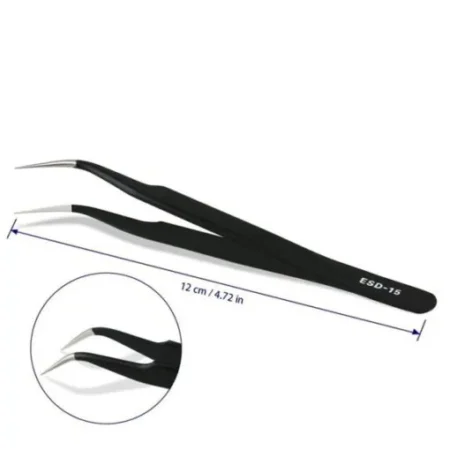 Anti-Static ESD Tweezers Set (6 PCS) – Precision Stainless Steel Tweezers for Electronics & SMD Work