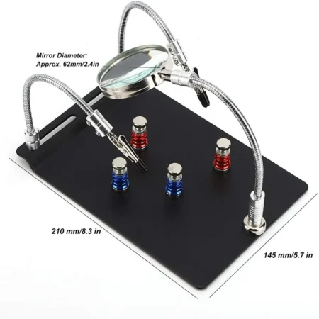 TE-804 Magnetic Soldering Third Hand Universal PCB Fixture with Magnifier