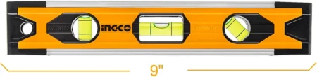 INGCO Mini Spirit Level (225 mm) — HMSL01030 | Magnetic Base, 3 Vials (0°, 90°, 45°)