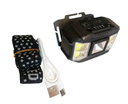 COB Headlamp 18650 USB-C (Multi-Mode, Red Light, Battery Indicator)