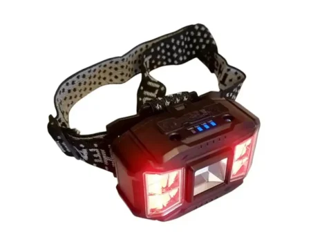 COB Headlamp 18650 USB-C (Multi-Mode, Red Light, Battery Indicator)