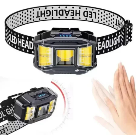 COB Headlamp 18650 USB-C (Multi-Mode, Red Light, Battery Indicator)