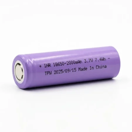 TPW INR18650 Li-ion Rechargeable Battery 3.7V 7.4Wh 2000mAh – Flat Top (Single Cell)
