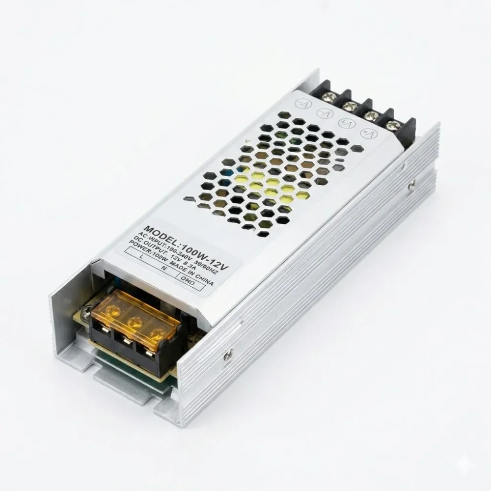 Slim Power Supply 12V 8.3A 100W Slim Metal (AC 190–240V 50/60Hz)