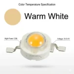 LED 1W Warm White SMD LED 2 Pin 3000–3500K High Power LED