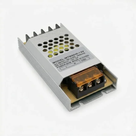 Slim Power Supply 12V 5A 60W Slim Metal Switching Power Supply (AC 190–240V 50/60Hz)