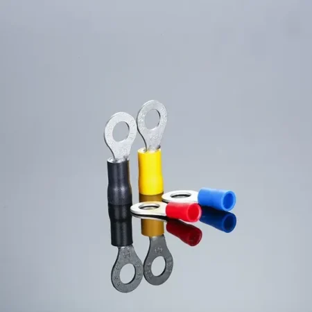 RV5.5-8 Insulated Electrical Crimp Terminal Ring-Spade Wire Connector for AWG12-10 (Yellow, Blue Color)