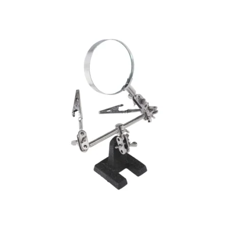 Helping Hands Magnifier Stand with 2.5X Magnifying Glass, Alligator Clips and 360 Degree Rotating Adjustable Locking Arms