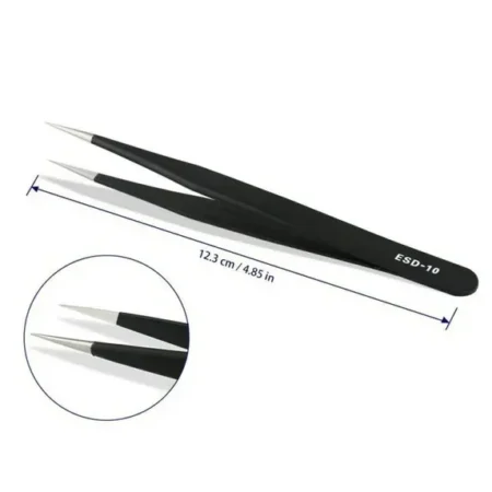 Anti-Static ESD Tweezers Set (6 PCS) – Precision Stainless Steel Tweezers for Electronics & SMD Work