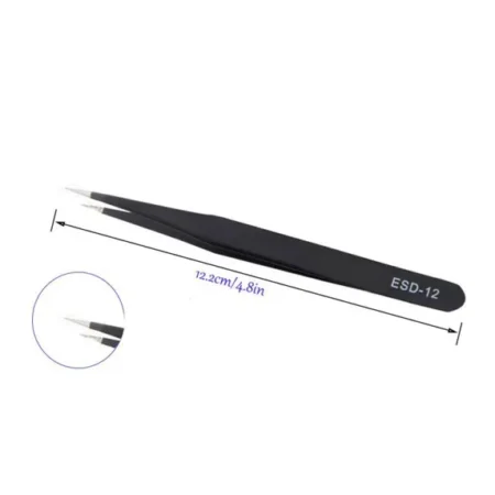 Anti-Static ESD Tweezers Set (6 PCS) – Precision Stainless Steel Tweezers for Electronics & SMD Work