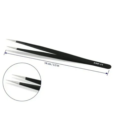 Anti-Static ESD Tweezers Set (6 PCS) – Precision Stainless Steel Tweezers for Electronics & SMD Work