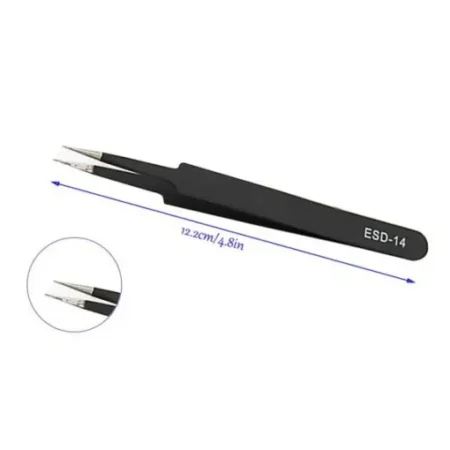 Anti-Static ESD Tweezers Set (6 PCS) – Precision Stainless Steel Tweezers for Electronics & SMD Work