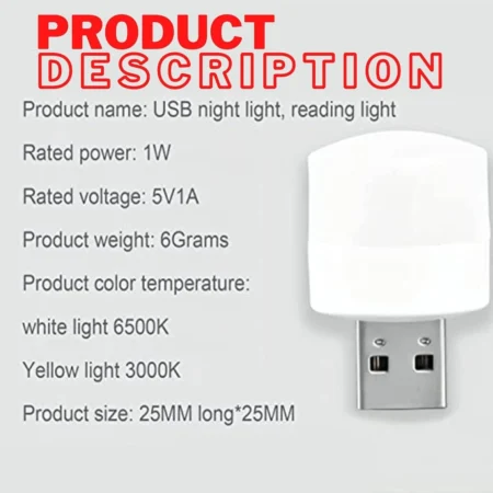 USB LED Lamp 5V 1W 6000K