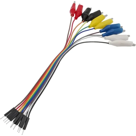 10-Pin Male Header to Crocodile Alligator Clip Test Leads 30cm