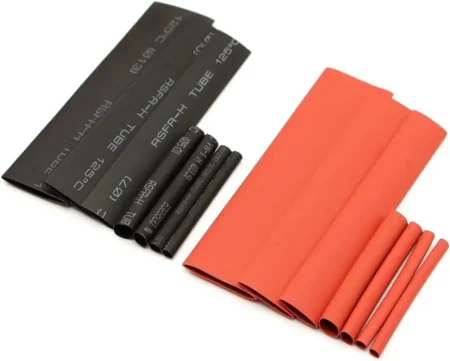 Heat Shrink Tube Kit 2:1 Red and Black – 127 Pieces 