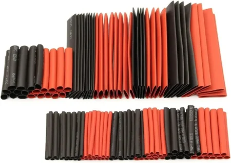 Heat Shrink Tube Kit 2:1 Red and Black – 127 Pieces 