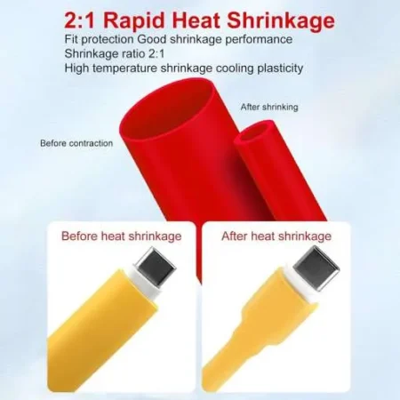 Heat Shrink Tubing Kit 2:1 Insulation Sleeves with Organizer Box – 328 Pieces 