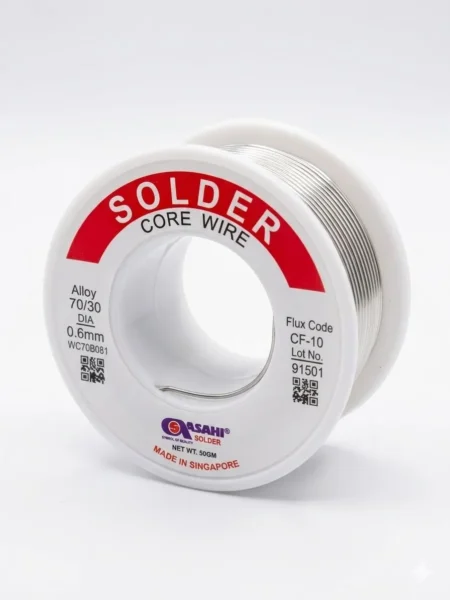 Asahi Solder Core Wire 0.6mm Alloy 70/30 50g