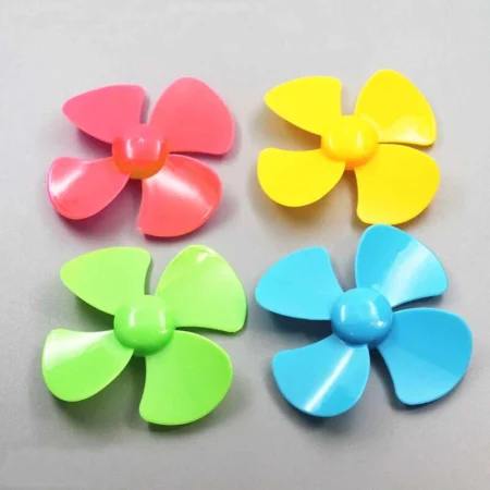 Plastic Propeller 4 Blades 56mm for DC Motor – Multi-Color