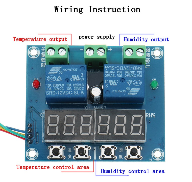 XH-M452 Temperature and Humidity Controller Module 2 MicroOhm 3 59