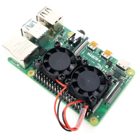 Raspberry Pi Dual Cooling Fan 5V with Heatsink Kit for Pi 3B / 3B+ / 4B