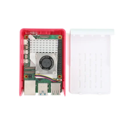 Red and White ABS Case for Raspberry Pi 5 (Without Fan and Board)