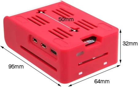 Red and White ABS Case for Raspberry Pi 5 (Without Fan and Board)