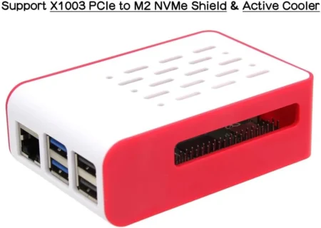 Red and White ABS Case for Raspberry Pi 5 (Without Fan and Board)
