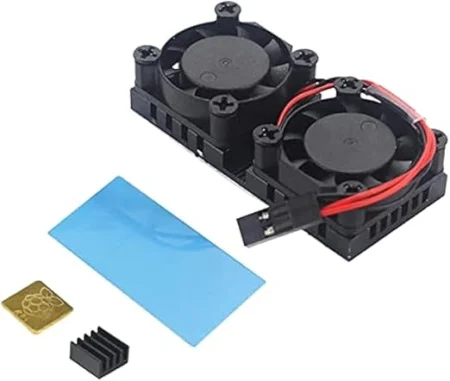 Raspberry Pi Dual Cooling Fan 5V with Heatsink Kit for Pi 3B / 3B+ / 4B