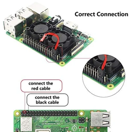 Raspberry Pi Dual Cooling Fan 5V with Heatsink Kit for Pi 3B / 3B+ / 4B